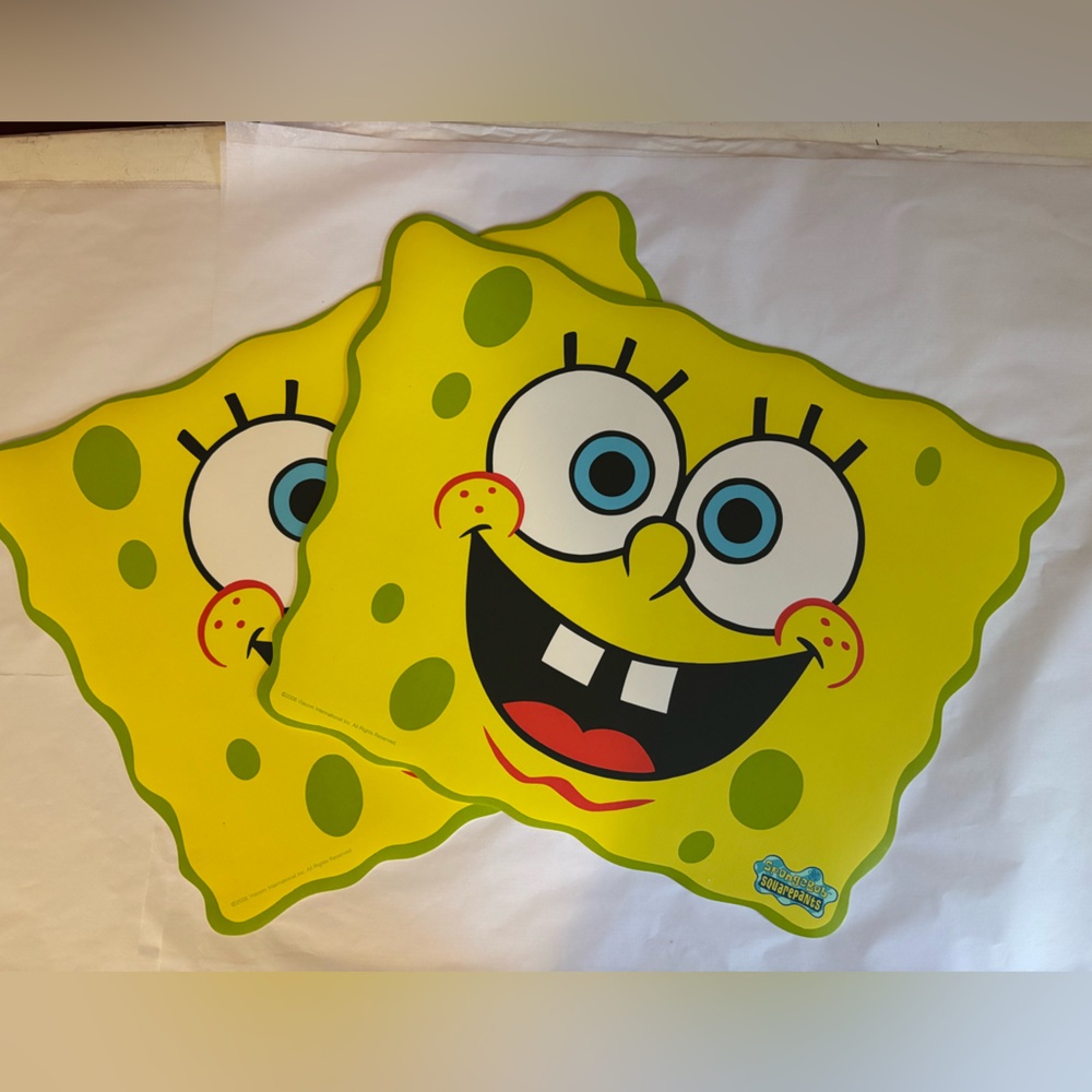SpongeBob SquarePants Placemats 2 foam vinyl Placemats set of 2 Nickelodeon 2006